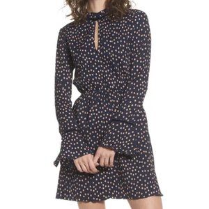 The Fifth Label Navy Polka Dot Ruffled Casual Dress